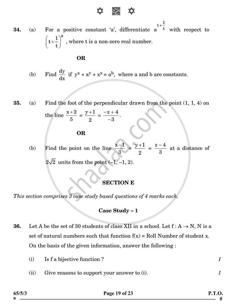 Mathematics 2024-2025 - CBSE 12th - Class 12 - CBSE (Central Board of Secondary Education) question paper with PDF download