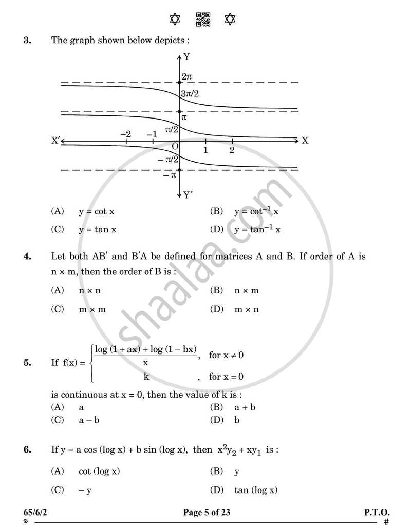 Mathematics 2024-2025 - CBSE 12th - Class 12 - CBSE (Central Board of Secondary Education) question paper with PDF download