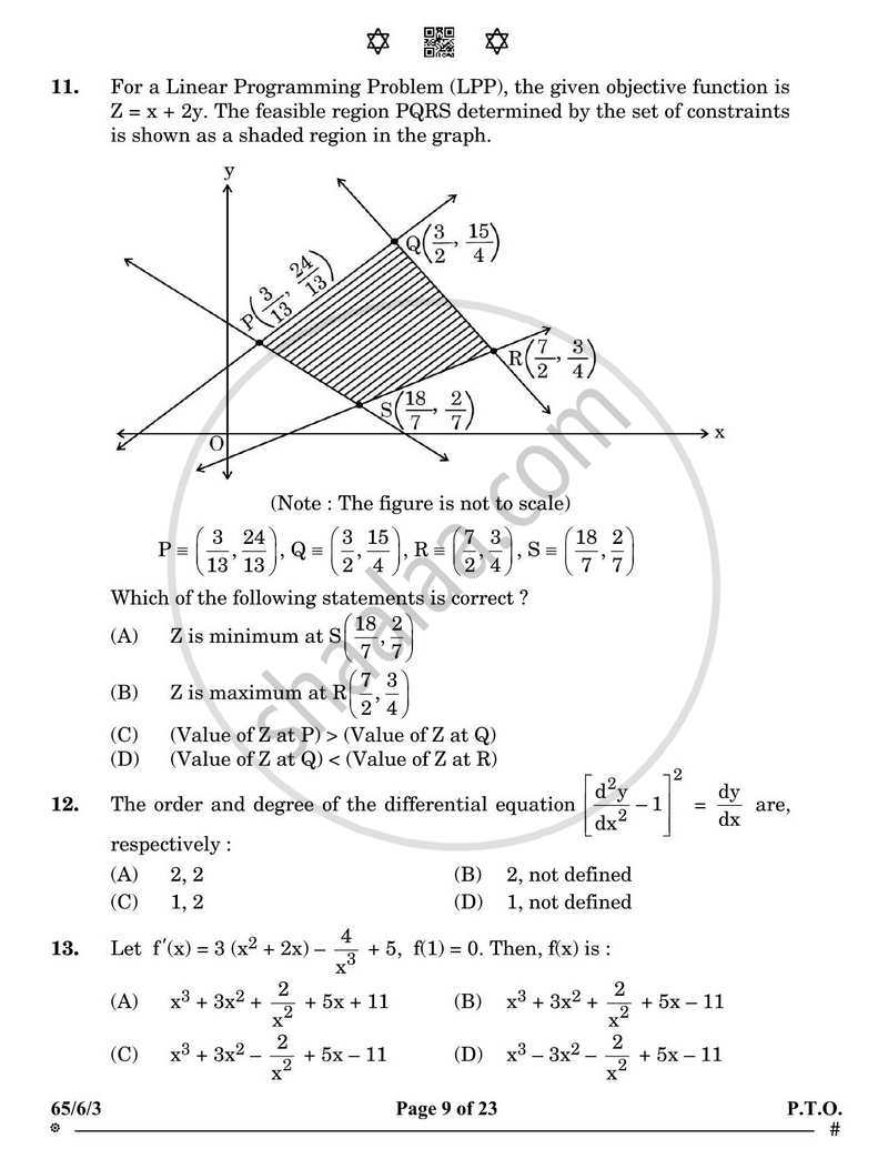 Mathematics 2024-2025 - CBSE 12th - Class 12 - CBSE (Central Board of Secondary Education) question paper with PDF download
