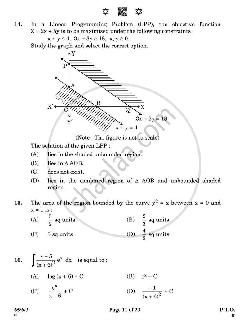 Mathematics 2024-2025 - CBSE 12th - Class 12 - CBSE (Central Board of Secondary Education) question paper with PDF download
