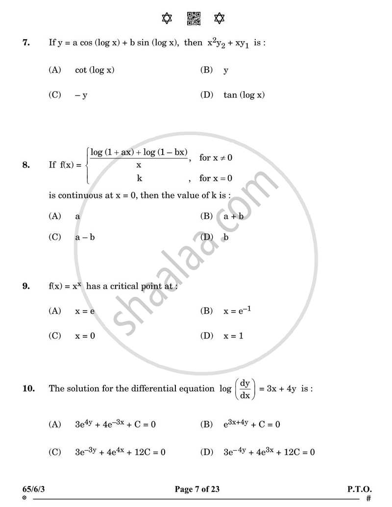 Mathematics 2024-2025 - CBSE 12th - Class 12 - CBSE (Central Board of Secondary Education) question paper with PDF download