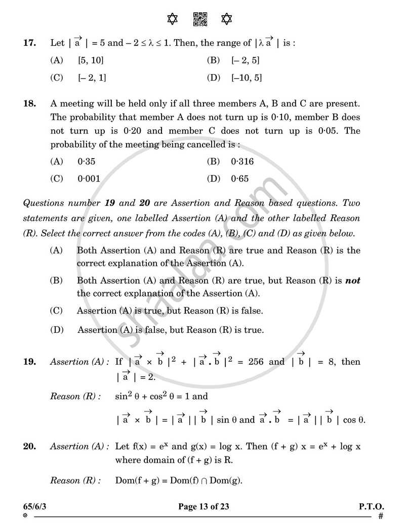 Mathematics 2024-2025 - CBSE 12th - Class 12 - CBSE (Central Board of Secondary Education) question paper with PDF download
