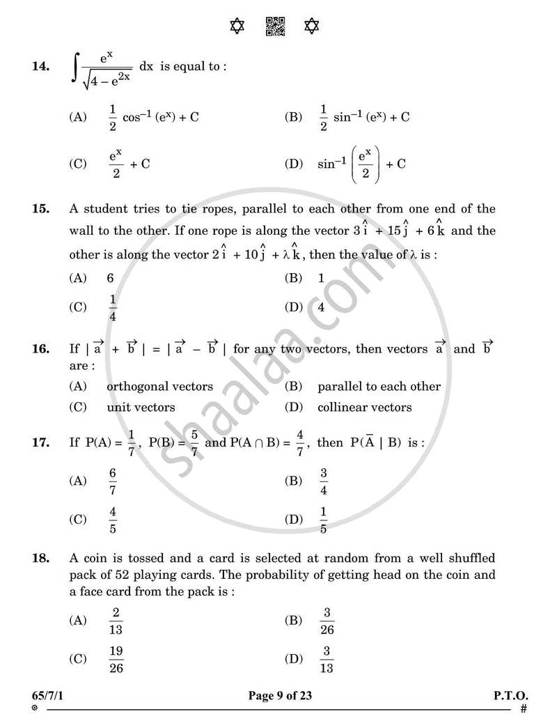 Mathematics 2024-2025 - CBSE 12th - Class 12 - CBSE (Central Board of Secondary Education) question paper with PDF download