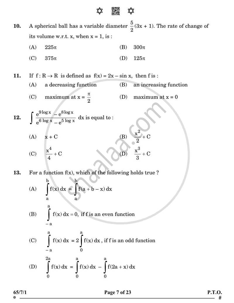 Mathematics 2024-2025 - CBSE 12th - Class 12 - CBSE (Central Board of Secondary Education) question paper with PDF download