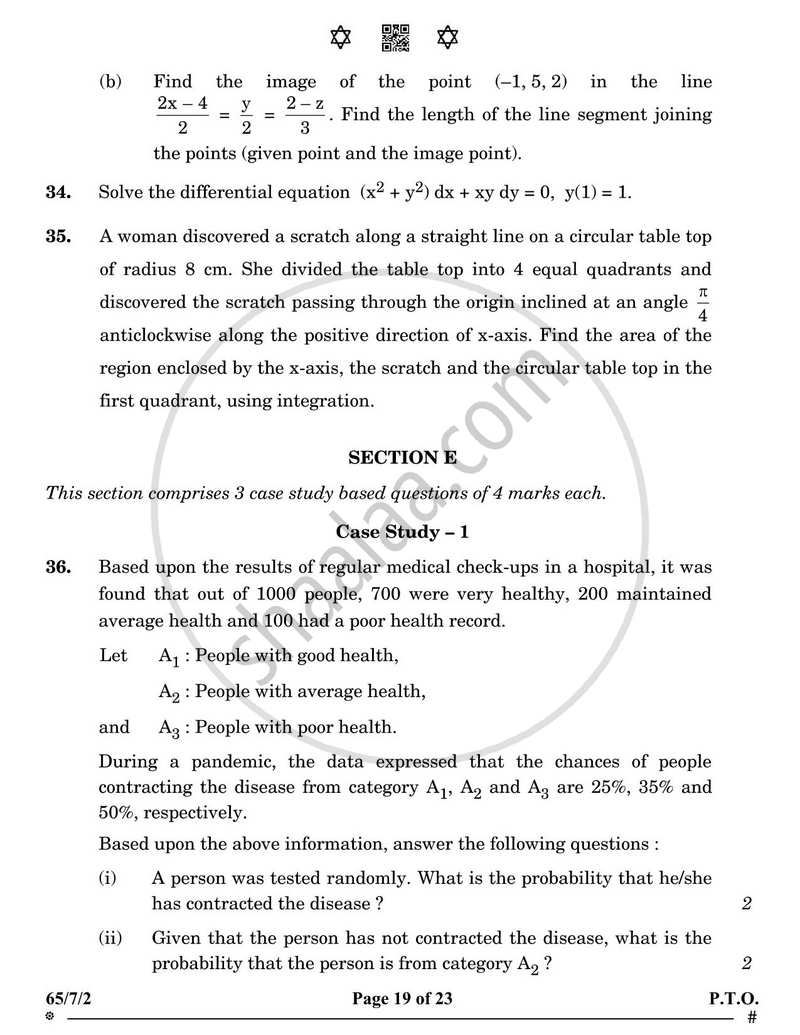 Mathematics 2024-2025 - CBSE 12th - Class 12 - CBSE (Central Board of Secondary Education) question paper with PDF download