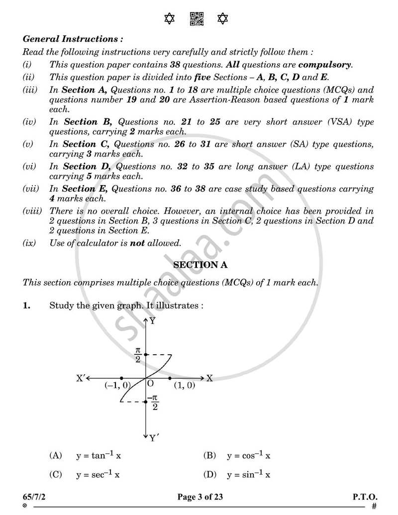 Mathematics 2024-2025 - CBSE 12th - Class 12 - CBSE (Central Board of Secondary Education) question paper with PDF download