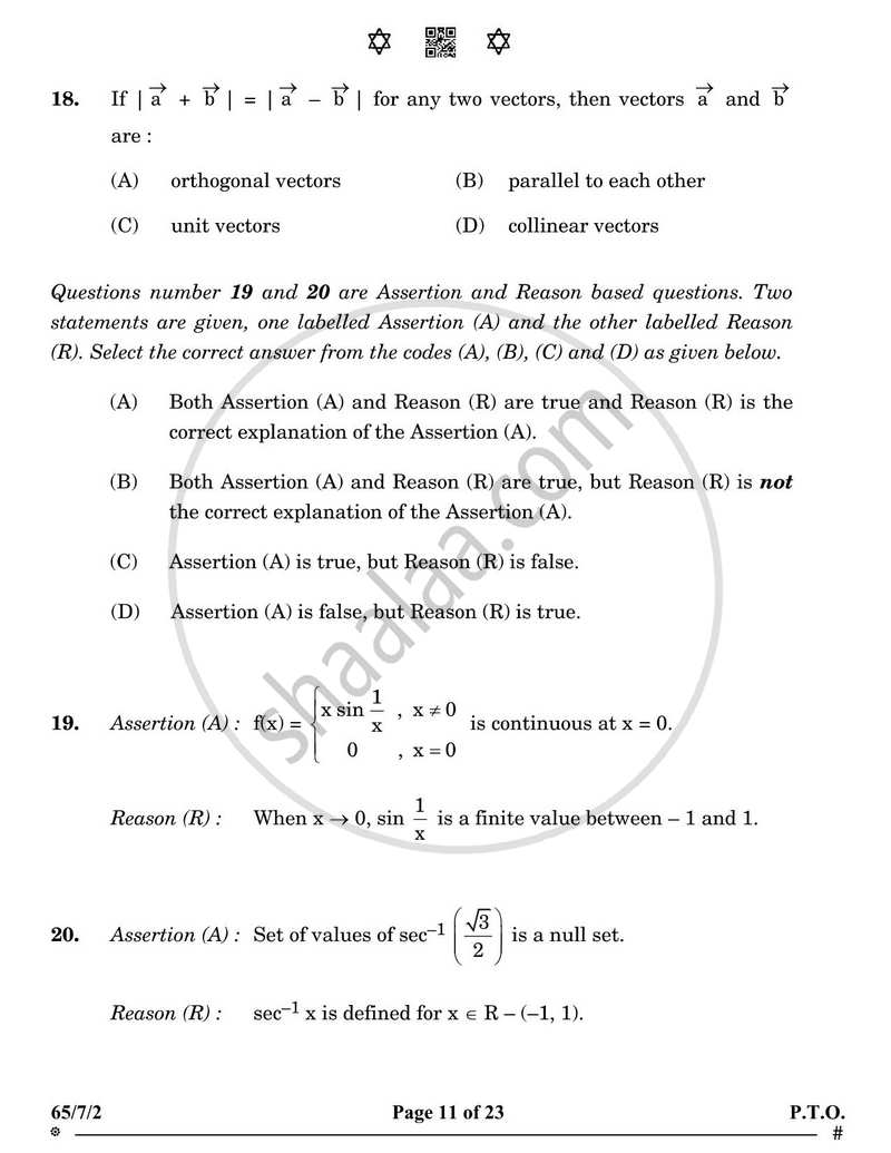 Mathematics 2024-2025 - CBSE 12th - Class 12 - CBSE (Central Board of Secondary Education) question paper with PDF download