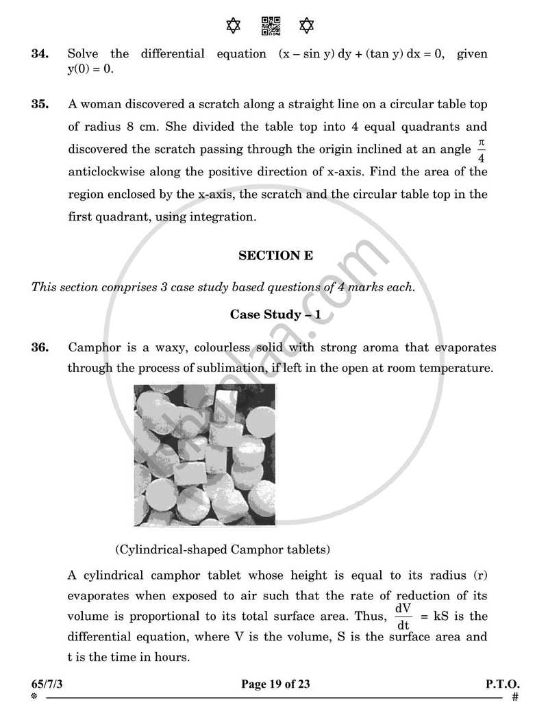 Mathematics 2024-2025 - CBSE 12th - Class 12 - CBSE (Central Board of Secondary Education) question paper with PDF download