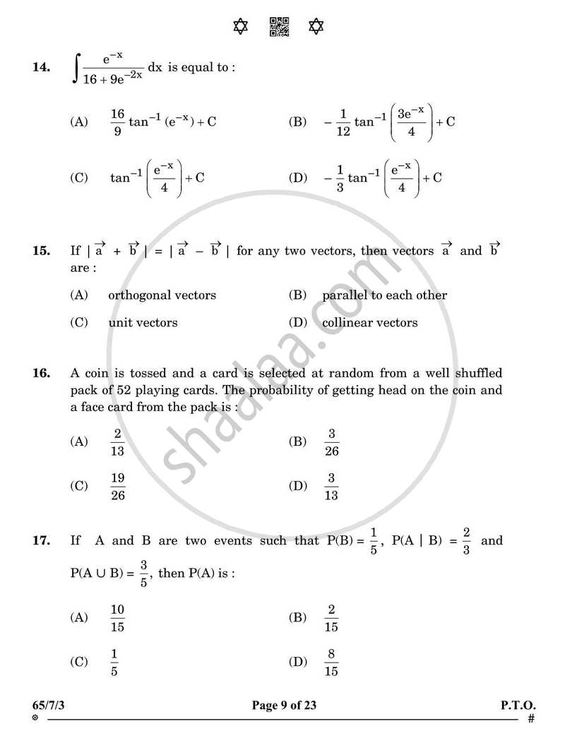 Mathematics 2024-2025 - CBSE 12th - Class 12 - CBSE (Central Board of Secondary Education) question paper with PDF download