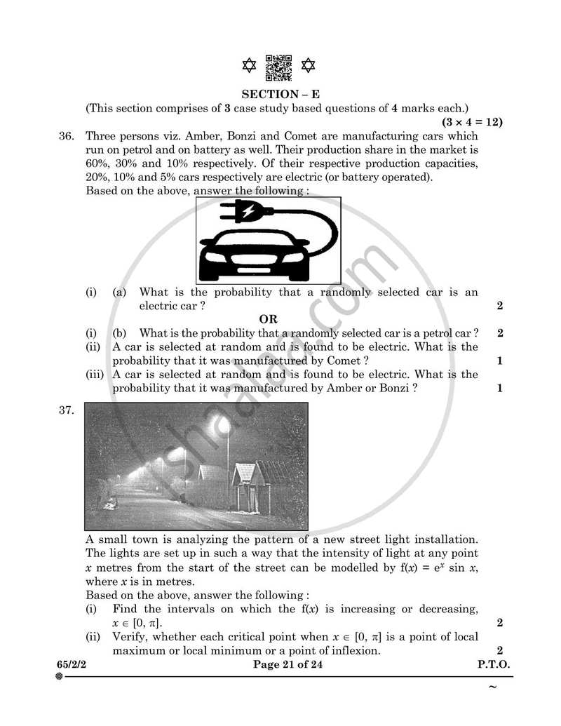 Mathematics 2024-2025 - CBSE 12th - Class 12 - CBSE (Central Board of Secondary Education) question paper with PDF download