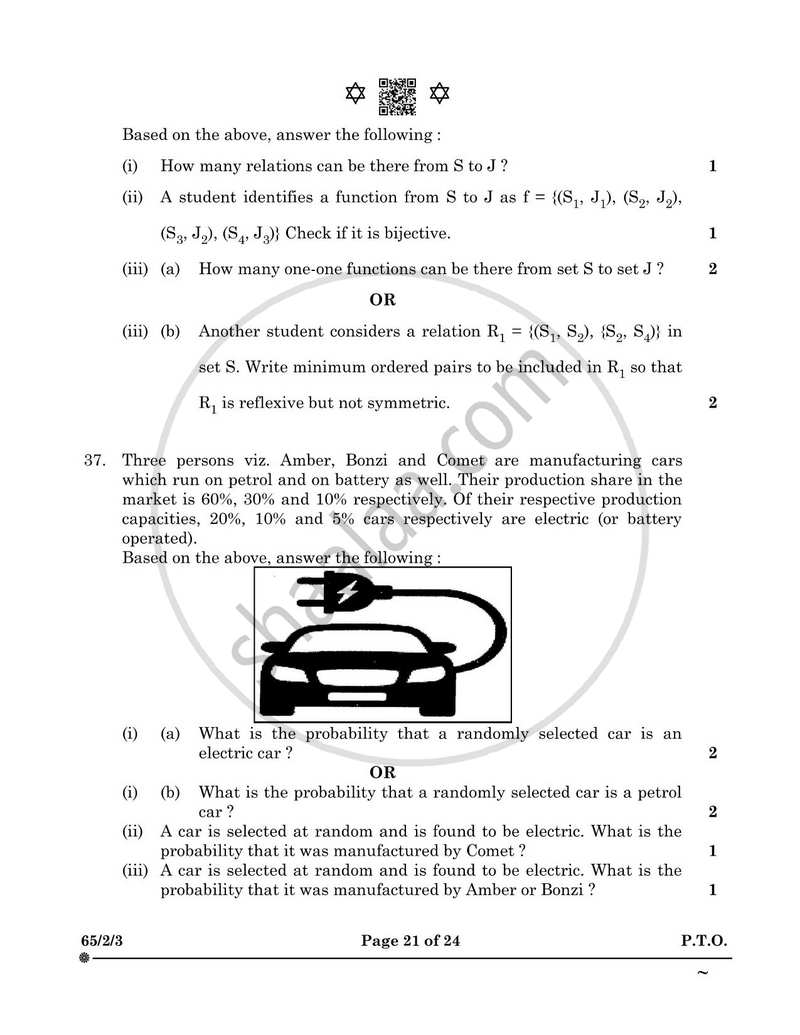 Mathematics 2024-2025 - CBSE 12th - Class 12 - CBSE (Central Board of Secondary Education) question paper with PDF download