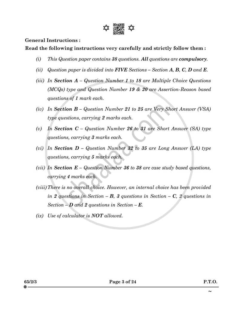Mathematics 2024-2025 - CBSE 12th - Class 12 - CBSE (Central Board of Secondary Education) question paper with PDF download