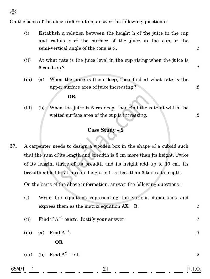 Mathematics 2025-2026 - CBSE 12th - Class 12 - CBSE (Central Board of Secondary Education) question paper with PDF download