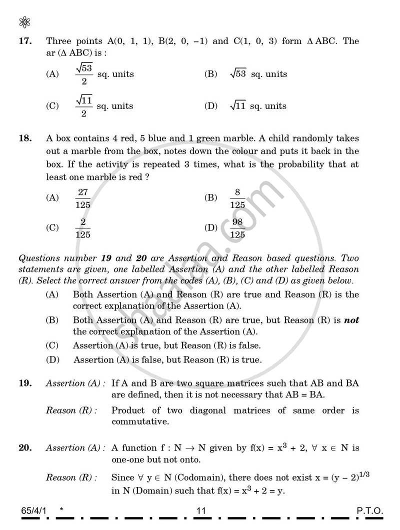 Mathematics 2025-2026 - CBSE 12th - Class 12 - CBSE (Central Board of Secondary Education) question paper with PDF download