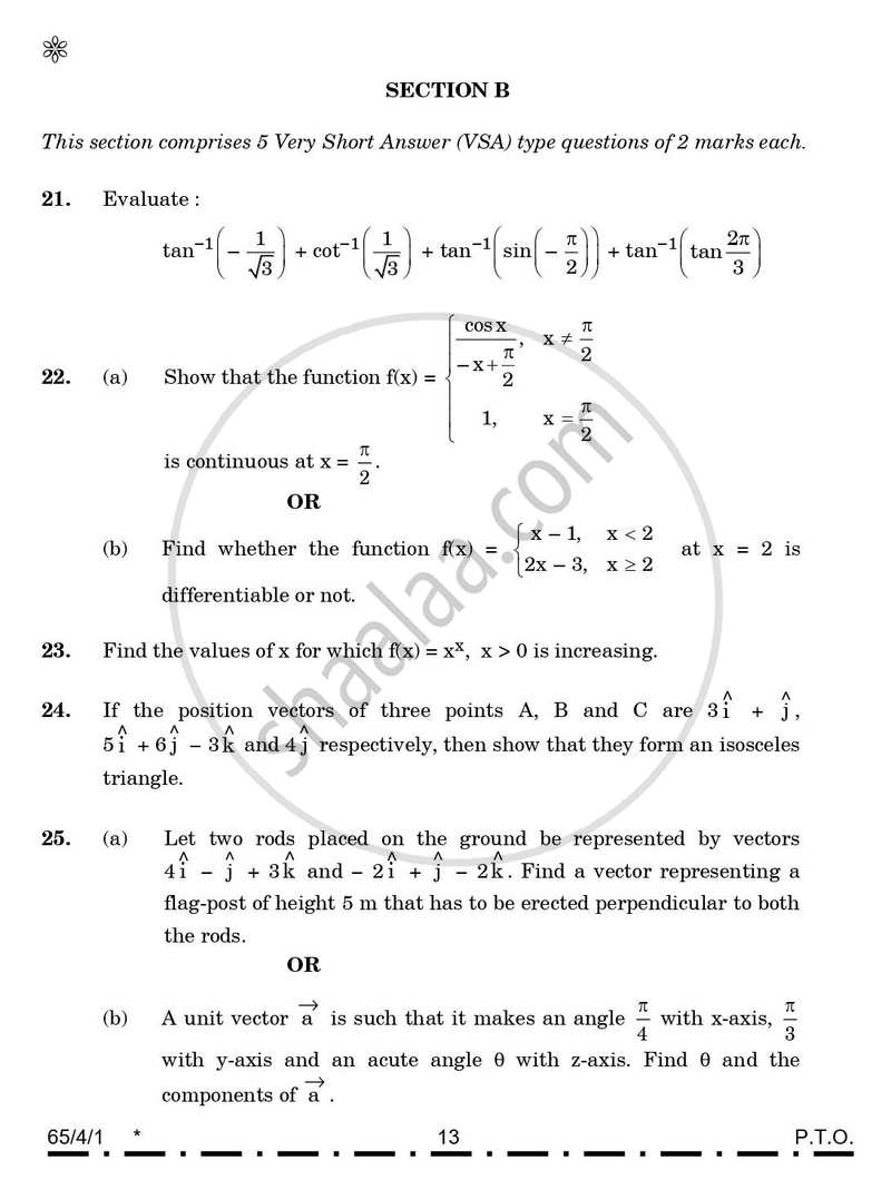 Mathematics 2025-2026 - CBSE 12th - Class 12 - CBSE (Central Board of Secondary Education) question paper with PDF download