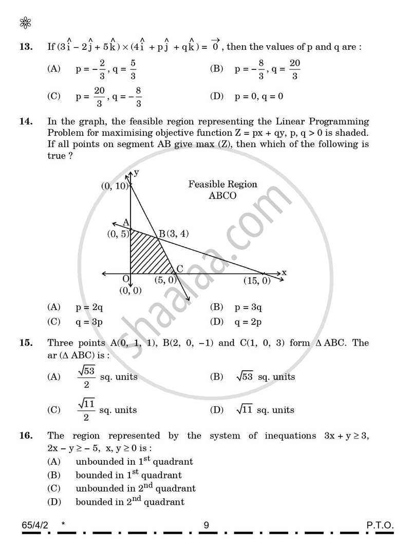 Mathematics 2025-2026 - CBSE 12th - Class 12 - CBSE (Central Board of Secondary Education) question paper with PDF download