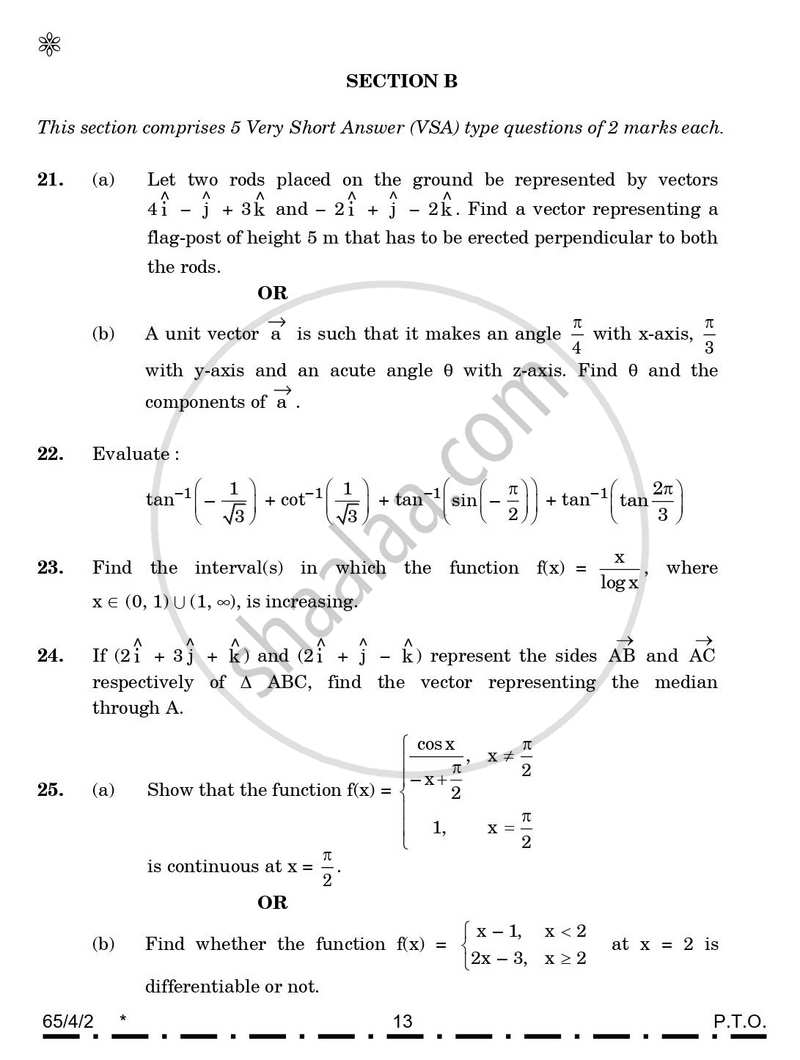 Mathematics 2025-2026 - CBSE 12th - Class 12 - CBSE (Central Board of Secondary Education) question paper with PDF download