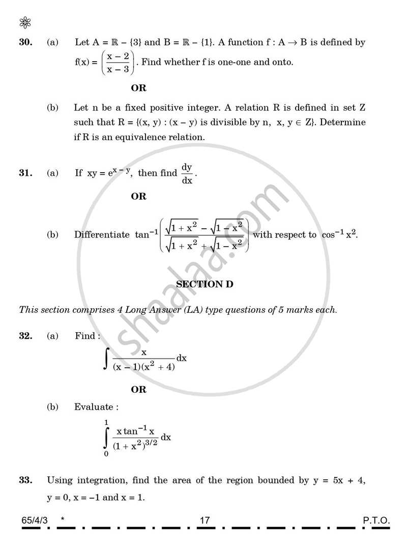 Mathematics 2025-2026 - CBSE 12th - Class 12 - CBSE (Central Board of Secondary Education) question paper with PDF download