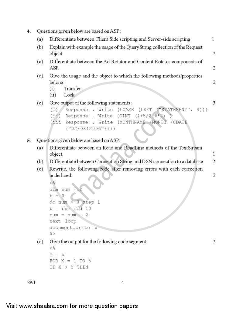 Multimedia and Web Technology 2006-2007 - CBSE 12th - Class 12 - CBSE (Central Board of Secondary Education) question paper with PDF download