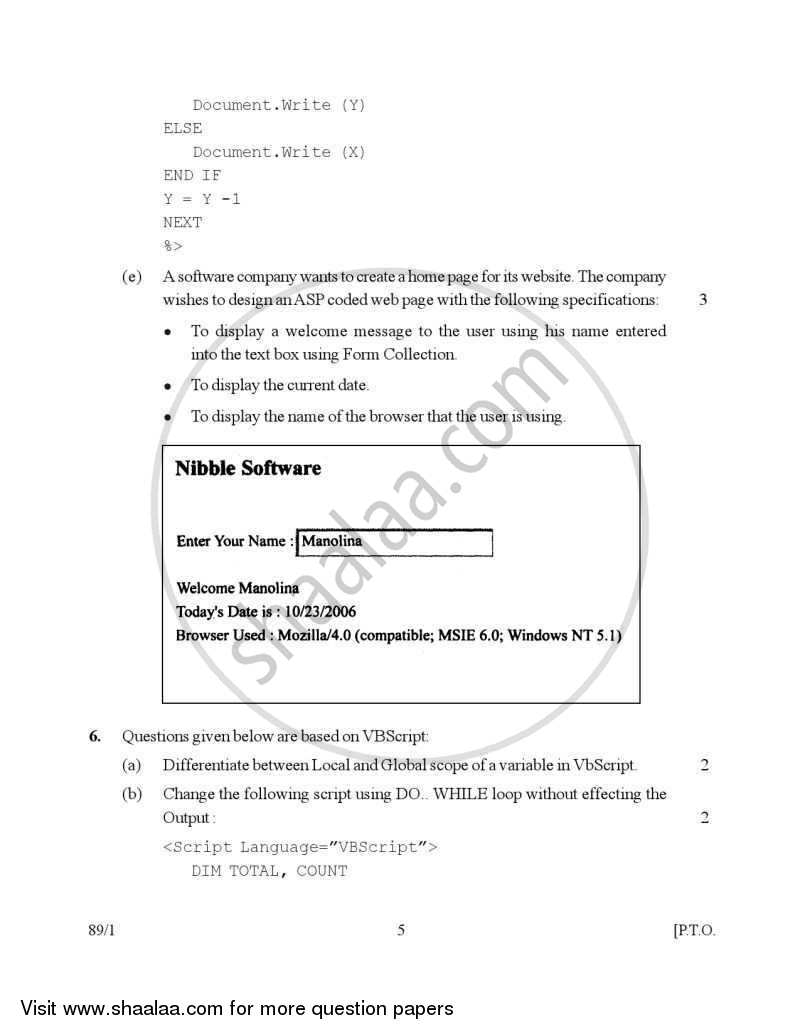 Multimedia and Web Technology 2006-2007 - CBSE 12th - Class 12 - CBSE (Central Board of Secondary Education) question paper with PDF download