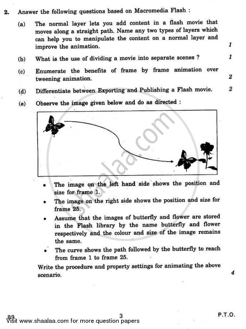 Multimedia and Web Technology 2010-2011 - CBSE 12th - Class 12 - CBSE (Central Board of Secondary Education) question paper with PDF download