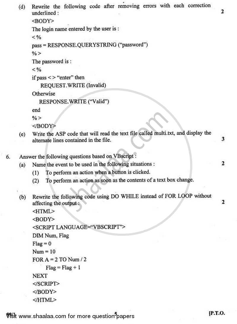 Multimedia and Web Technology 2010-2011 - CBSE 12th - Class 12 - CBSE (Central Board of Secondary Education) question paper with PDF download