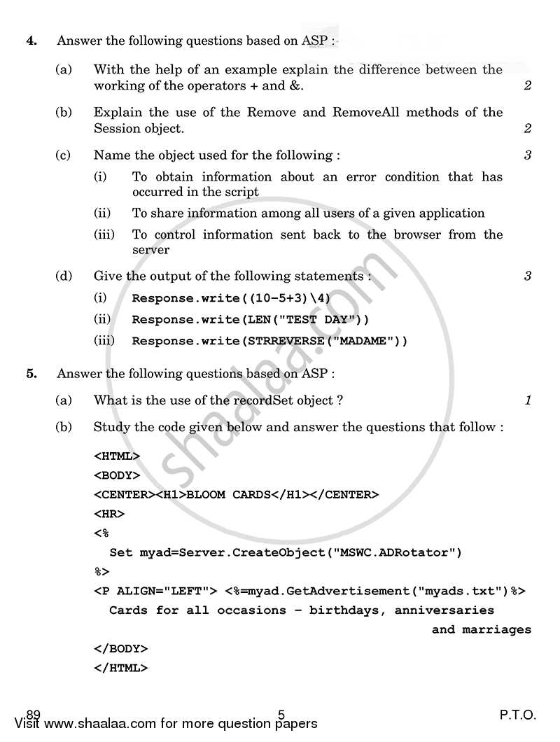 Multimedia and Web Technology 2014-2015 - CBSE 12th - Class 12 - CBSE (Central Board of Secondary Education) question paper with PDF download