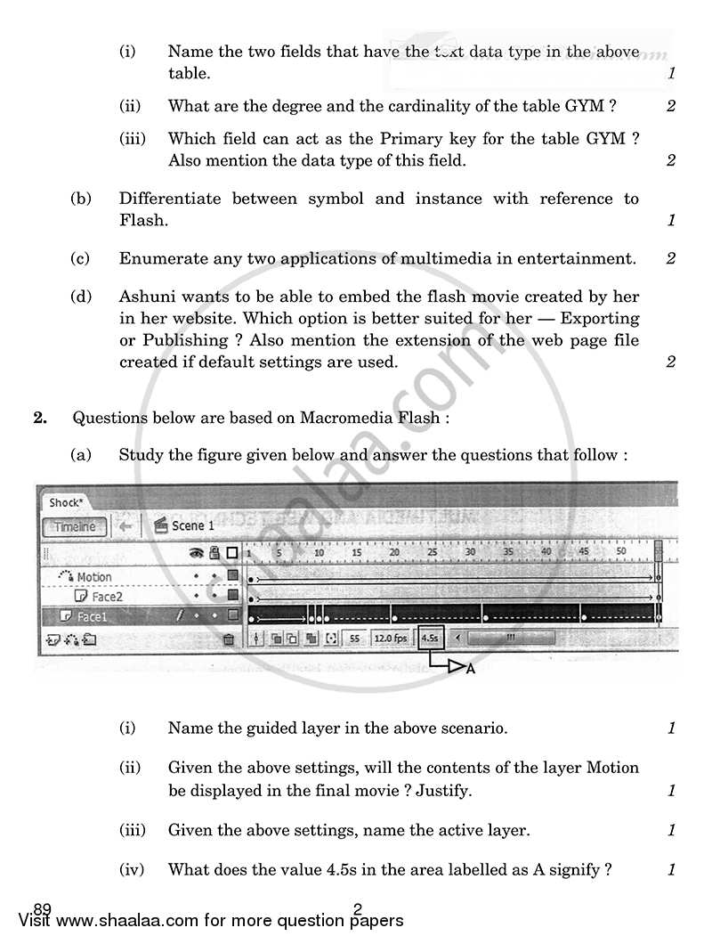 Multimedia and Web Technology 2014-2015 - CBSE 12th - Class 12 - CBSE (Central Board of Secondary Education) question paper with PDF download