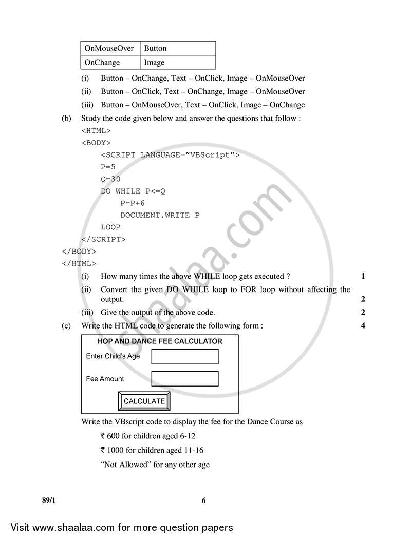 Multimedia and Web Technology 2014-2015 - CBSE 12th - Class 12 - CBSE (Central Board of Secondary Education) question paper with PDF download