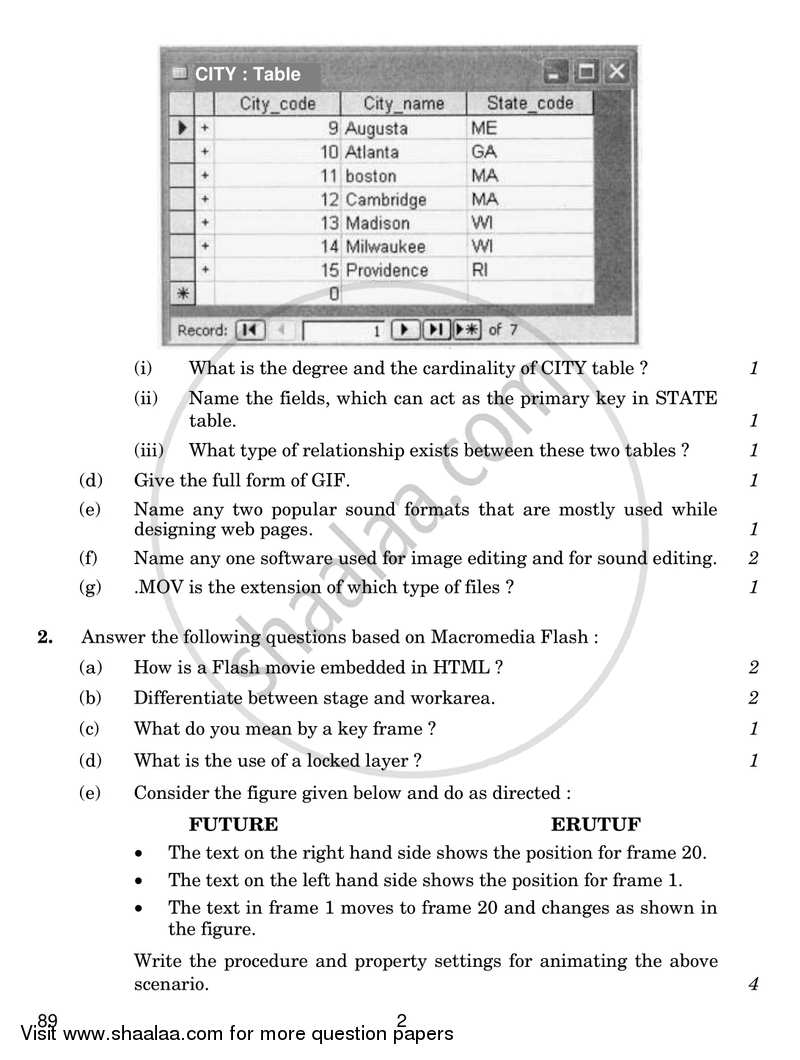 Multimedia and Web Technology 2016-2017 - CBSE 12th - Class 12 - CBSE (Central Board of Secondary Education) question paper with PDF download