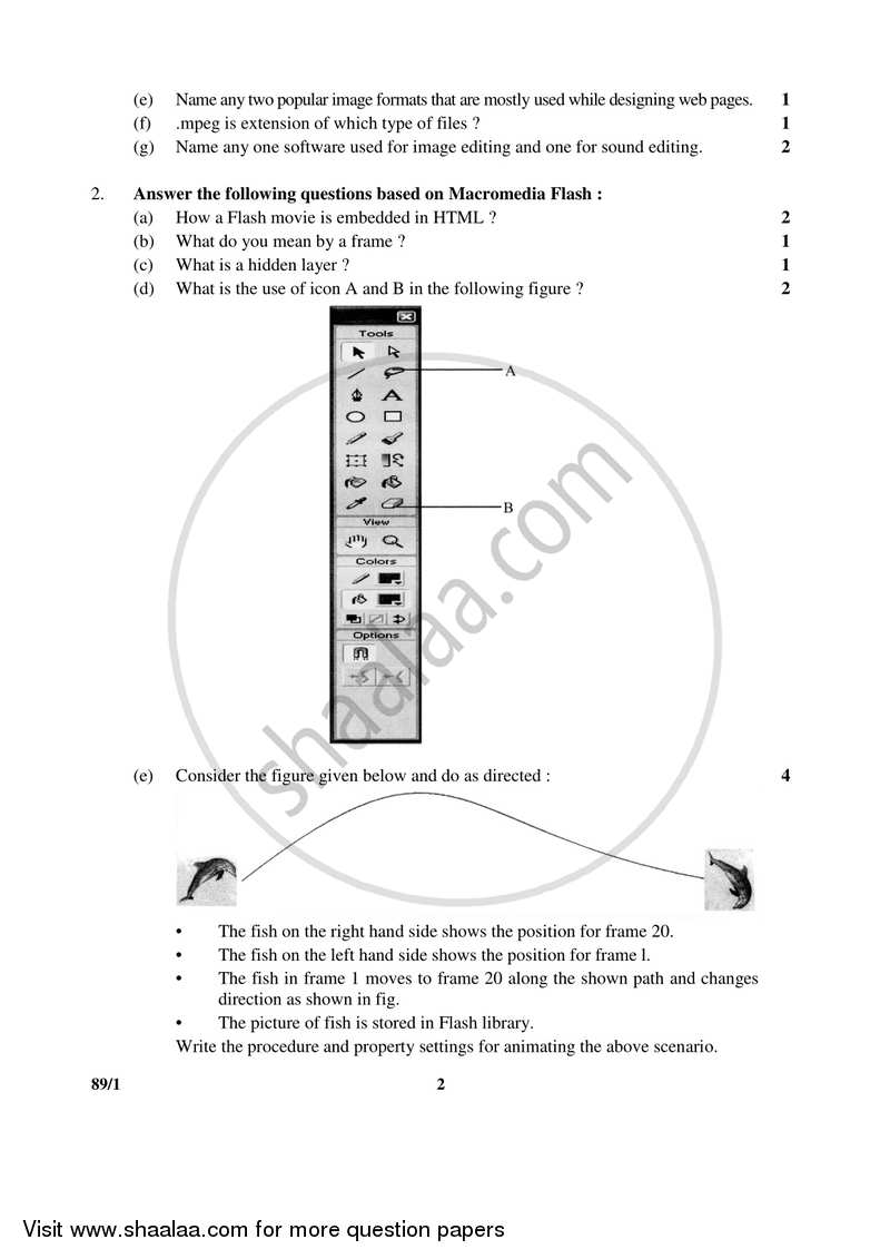 Multimedia and Web Technology 2016-2017 - CBSE 12th - Class 12 - CBSE (Central Board of Secondary Education) question paper with PDF download