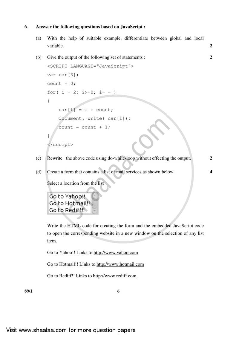 Multimedia and Web Technology 2016-2017 - CBSE 12th - Class 12 - CBSE (Central Board of Secondary Education) question paper with PDF download