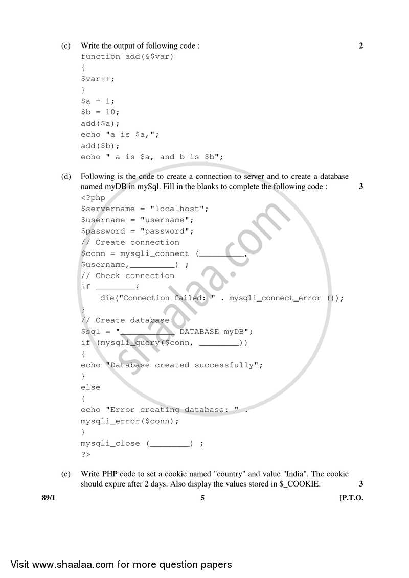 Multimedia and Web Technology 2016-2017 - CBSE 12th - Class 12 - CBSE (Central Board of Secondary Education) question paper with PDF download