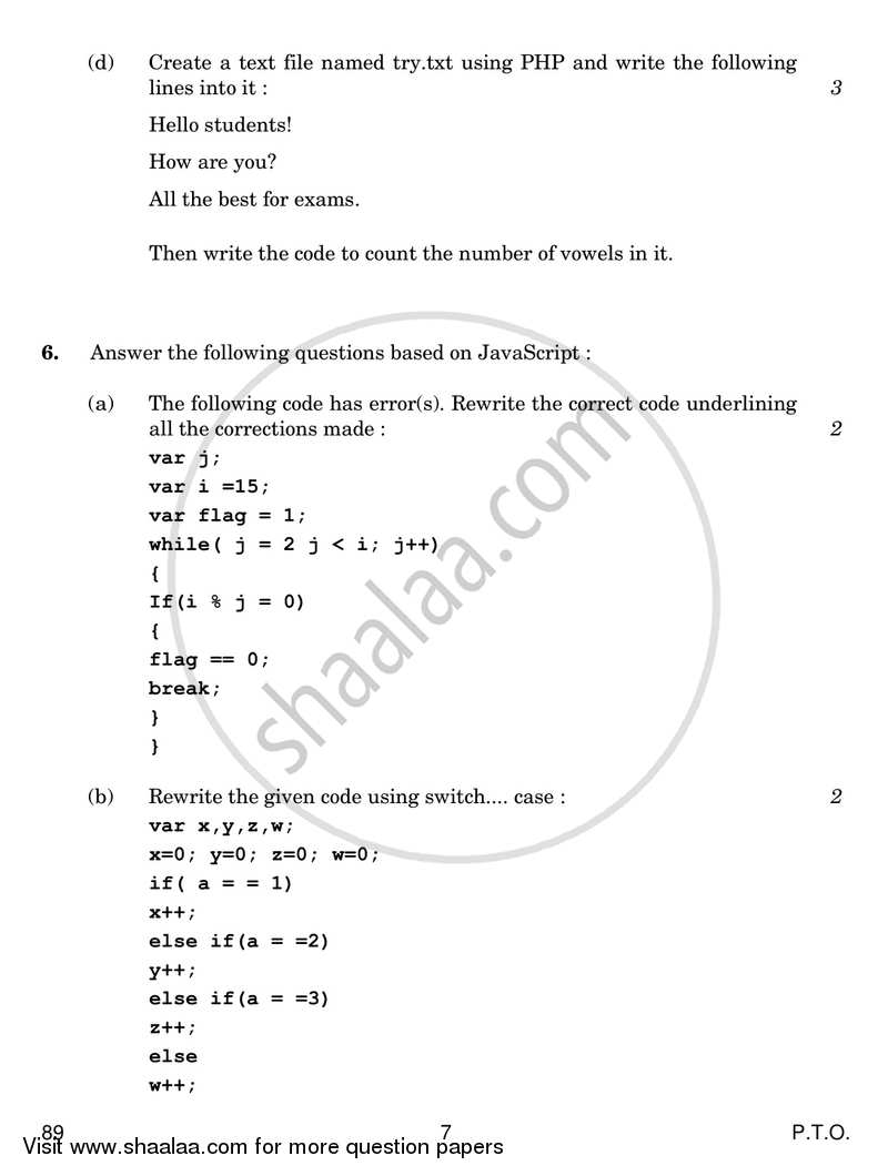 Multimedia and Web Technology 2017-2018 - CBSE 12th - Class 12 - CBSE (Central Board of Secondary Education) question paper with PDF download