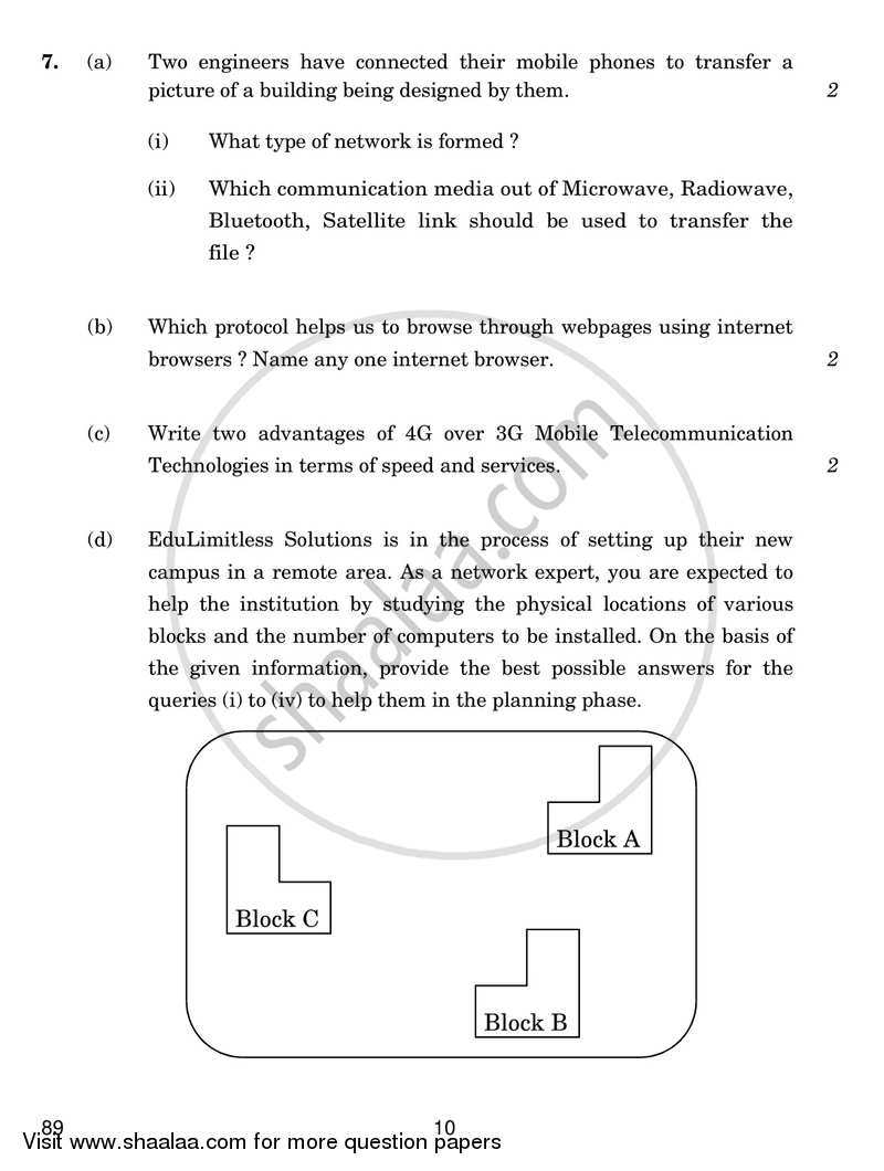 Multimedia and Web Technology 2018-2019 - CBSE 12th - Class 12 - CBSE (Central Board of Secondary Education) question paper with PDF download