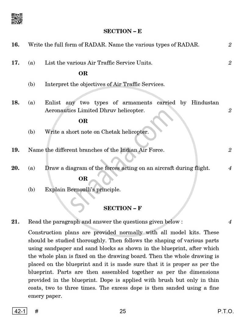 National Cadet Corps  (N.C.C.) 2024-2025 - CBSE 12th - Class 12 - CBSE (Central Board of Secondary Education) question paper with PDF download