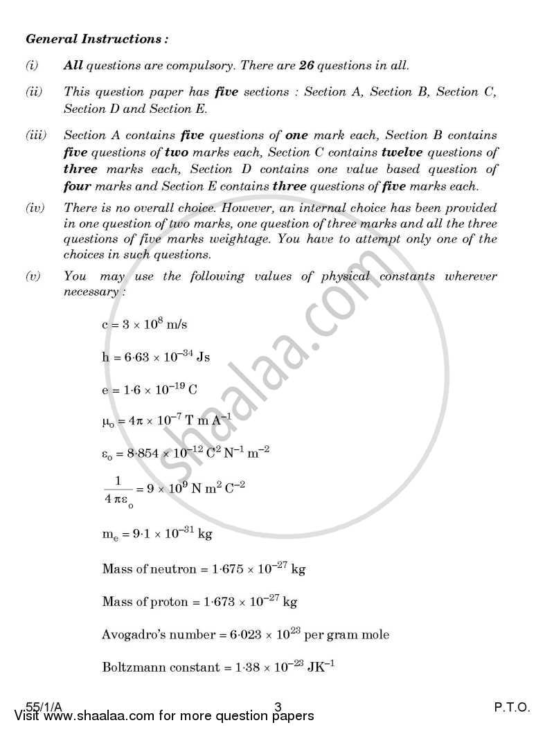 Physics 2014-2015 - CBSE 12th - Class 12 - CBSE (Central Board of Secondary Education) question paper with PDF download