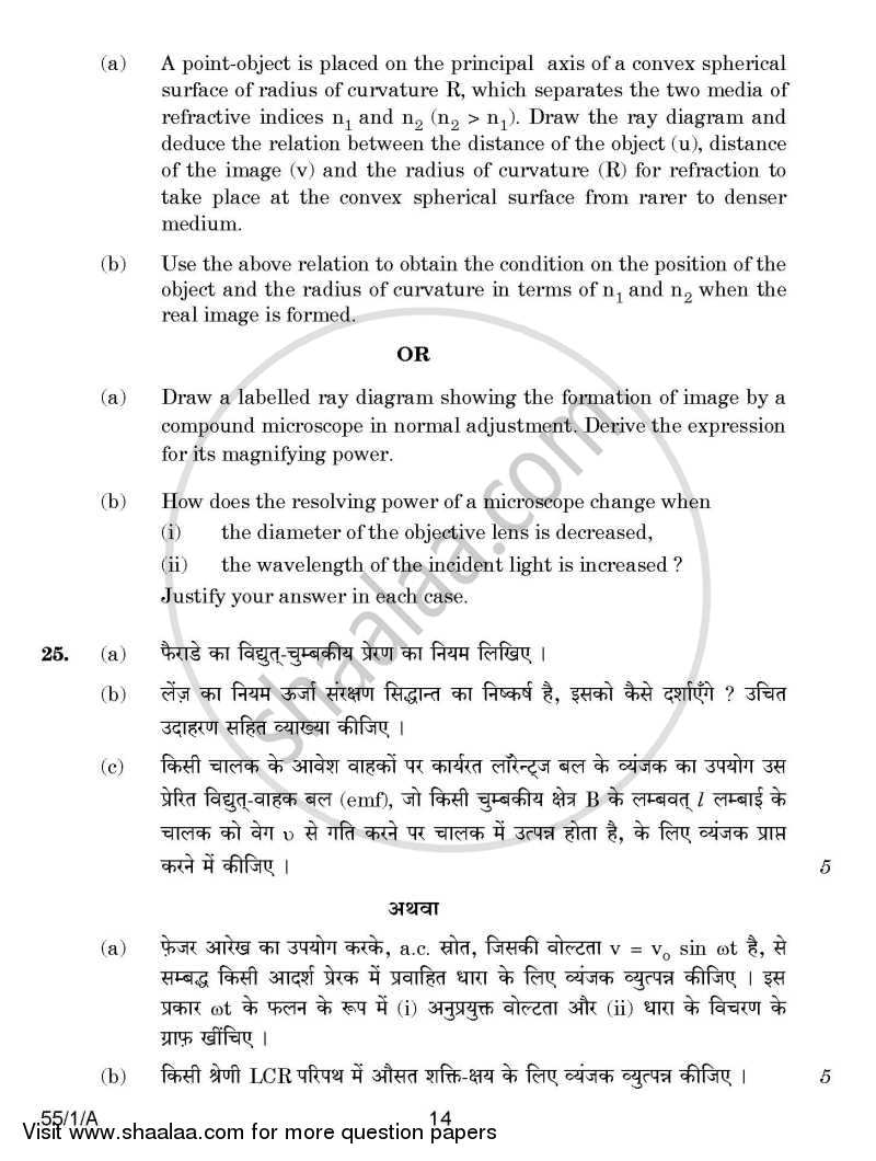 Physics 2014-2015 - CBSE 12th - Class 12 - CBSE (Central Board of Secondary Education) question paper with PDF download