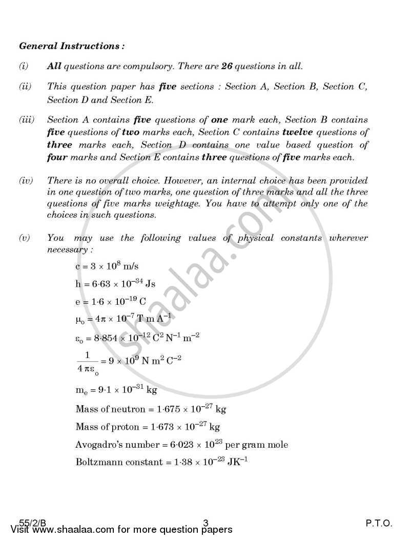 Physics 2014-2015 - CBSE 12th - Class 12 - CBSE (Central Board of Secondary Education) question paper with PDF download