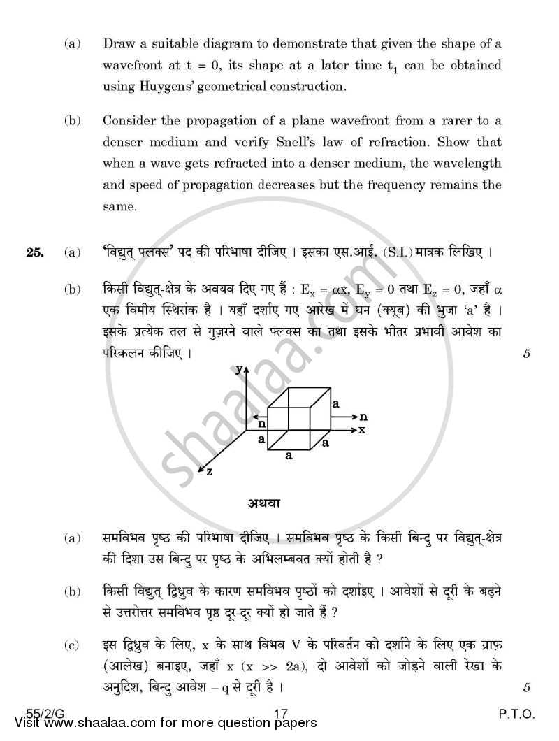 Physics 2014-2015 - CBSE 12th - Class 12 - CBSE (Central Board of Secondary Education) question paper with PDF download