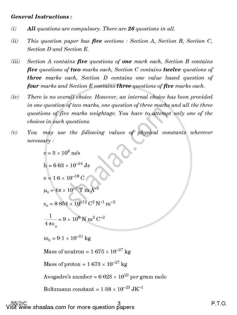 Physics 2014-2015 - CBSE 12th - Class 12 - CBSE (Central Board of Secondary Education) question paper with PDF download