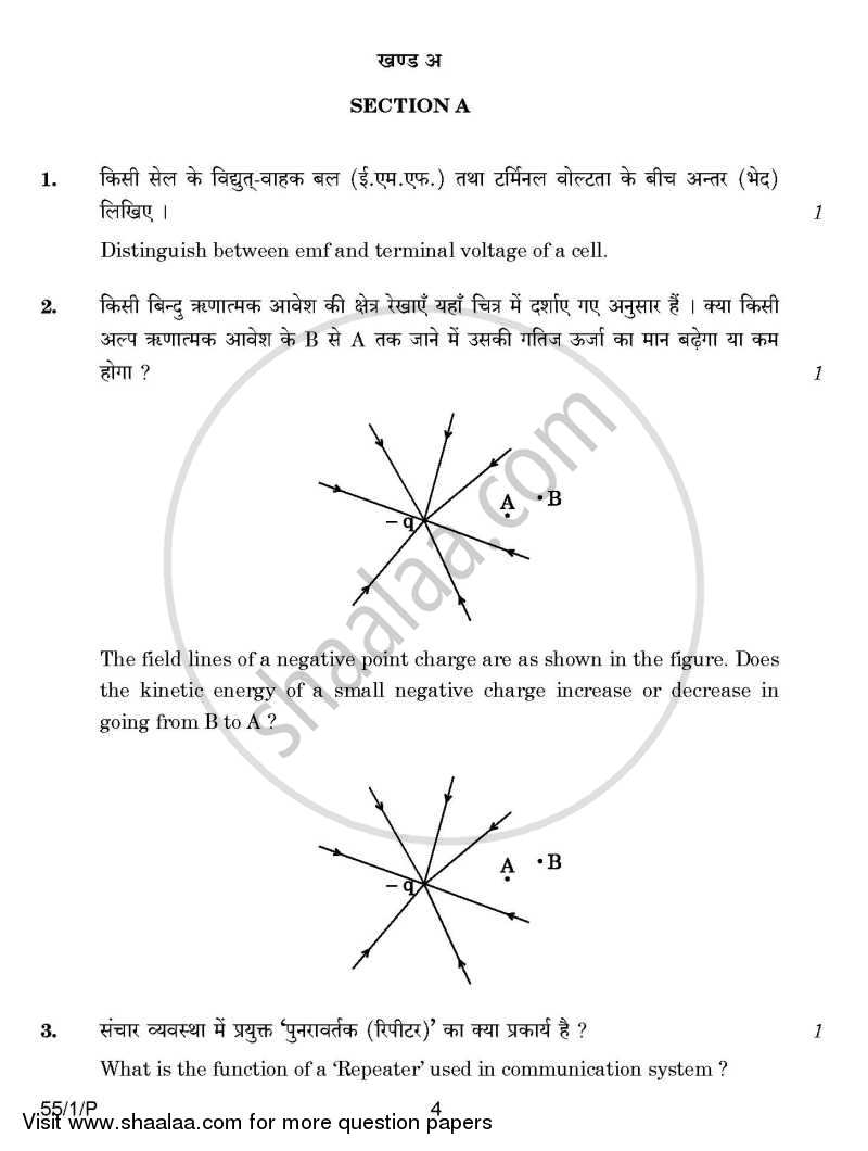 Physics 2014-2015 - CBSE 12th - Class 12 - CBSE (Central Board of Secondary Education) question paper with PDF download