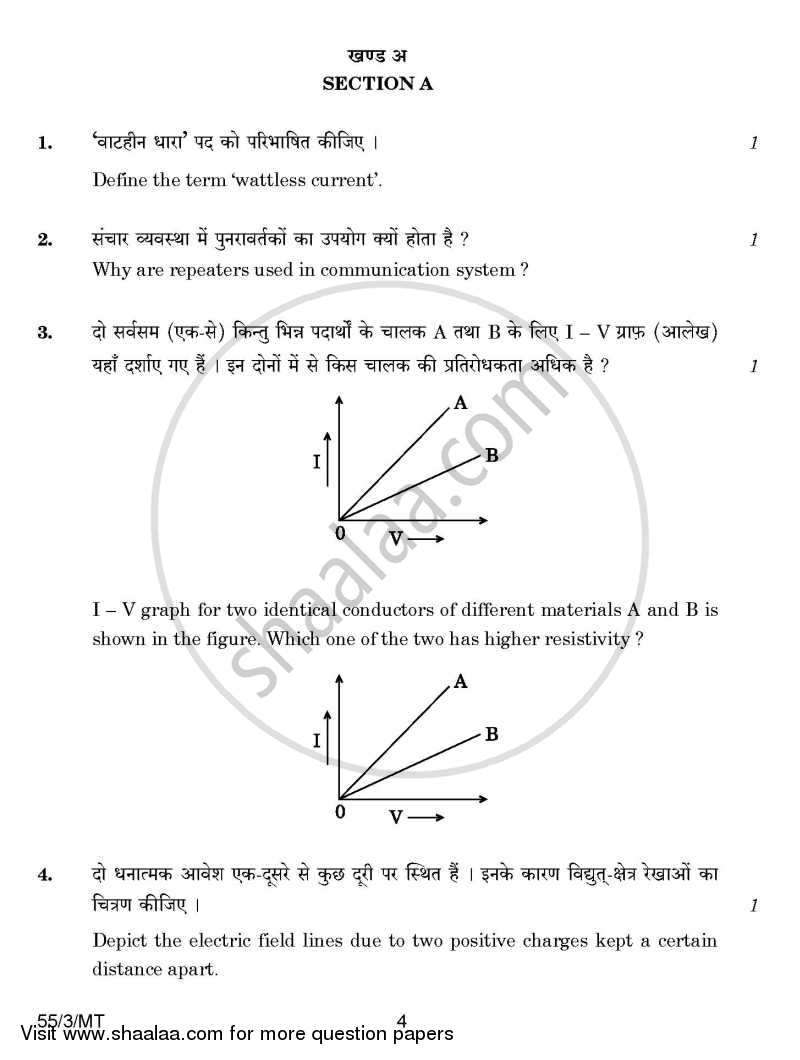 Physics 2014-2015 - CBSE 12th - Class 12 - CBSE (Central Board of Secondary Education) question paper with PDF download
