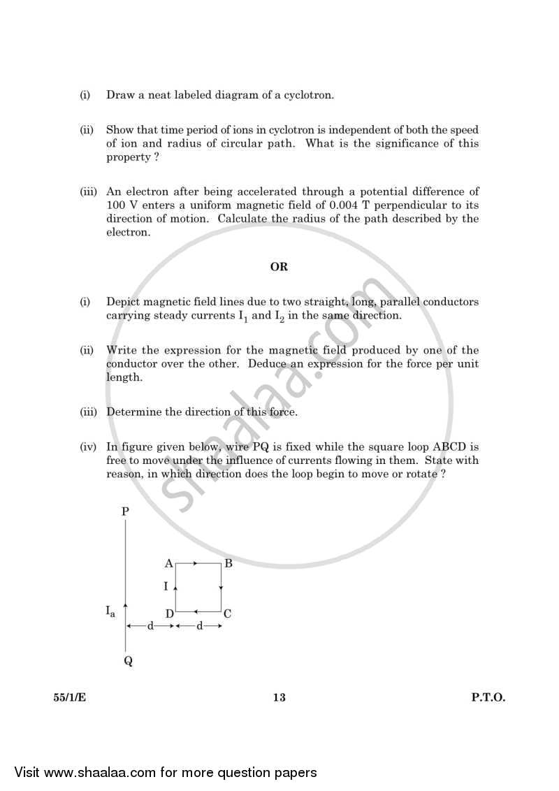 Physics 2015-2016 - CBSE 12th - Class 12 - CBSE (Central Board of Secondary Education) question paper with PDF download