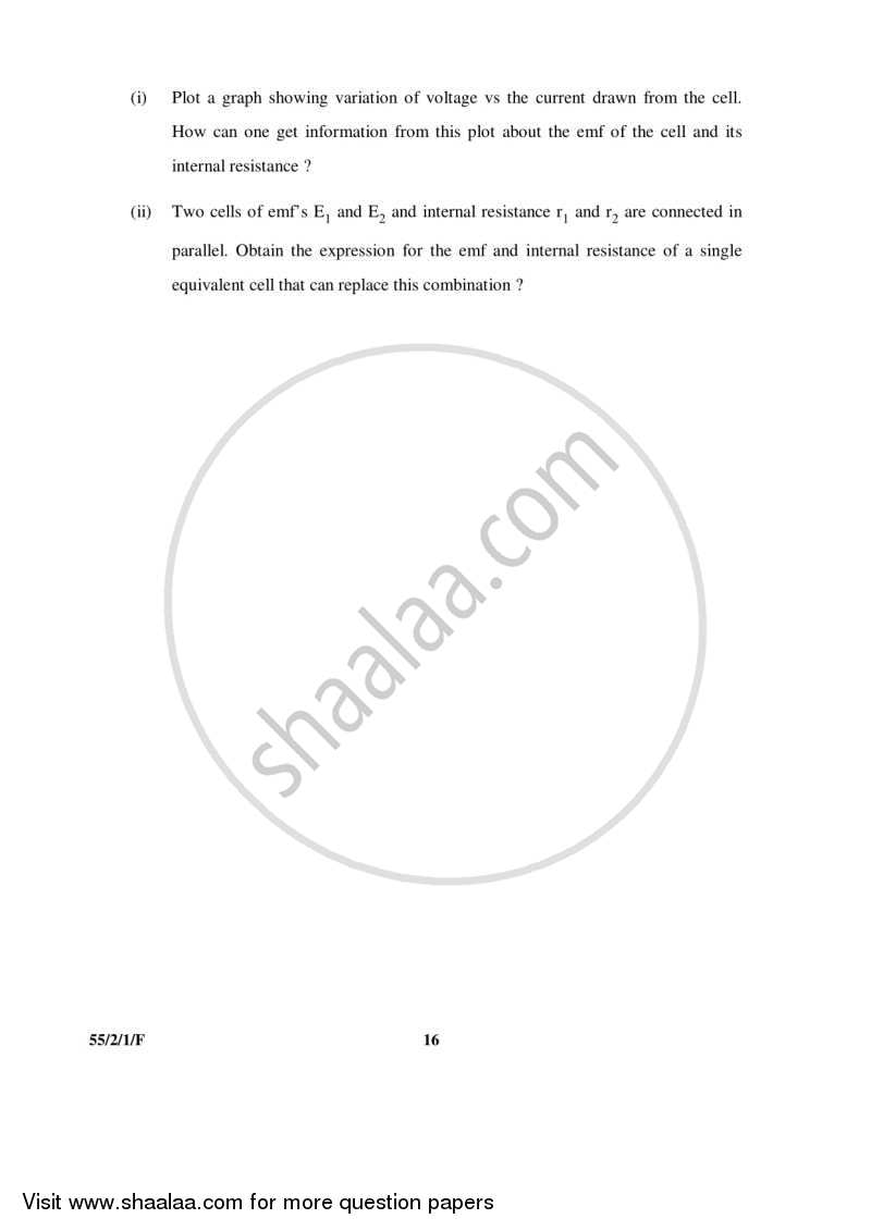 Physics 2015-2016 - CBSE 12th - Class 12 - CBSE (Central Board of Secondary Education) question paper with PDF download