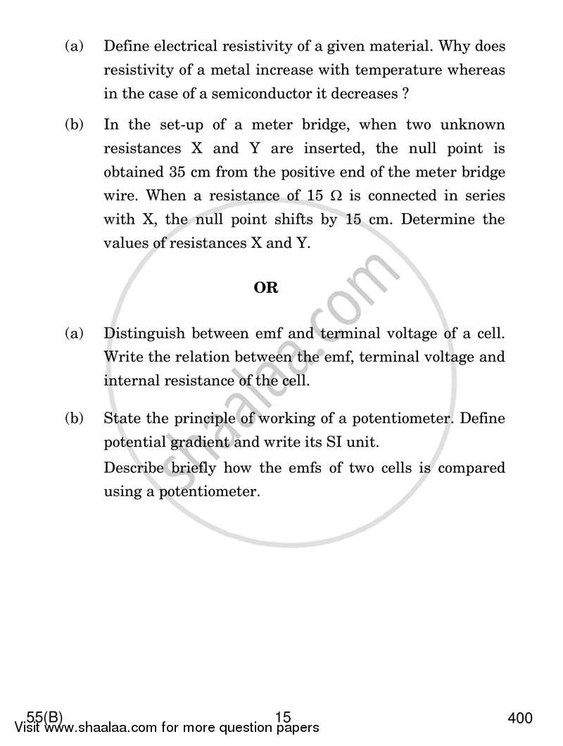 Physics 2017-2018 - CBSE 12th - Class 12 - CBSE (Central Board of Secondary Education) question paper with PDF download