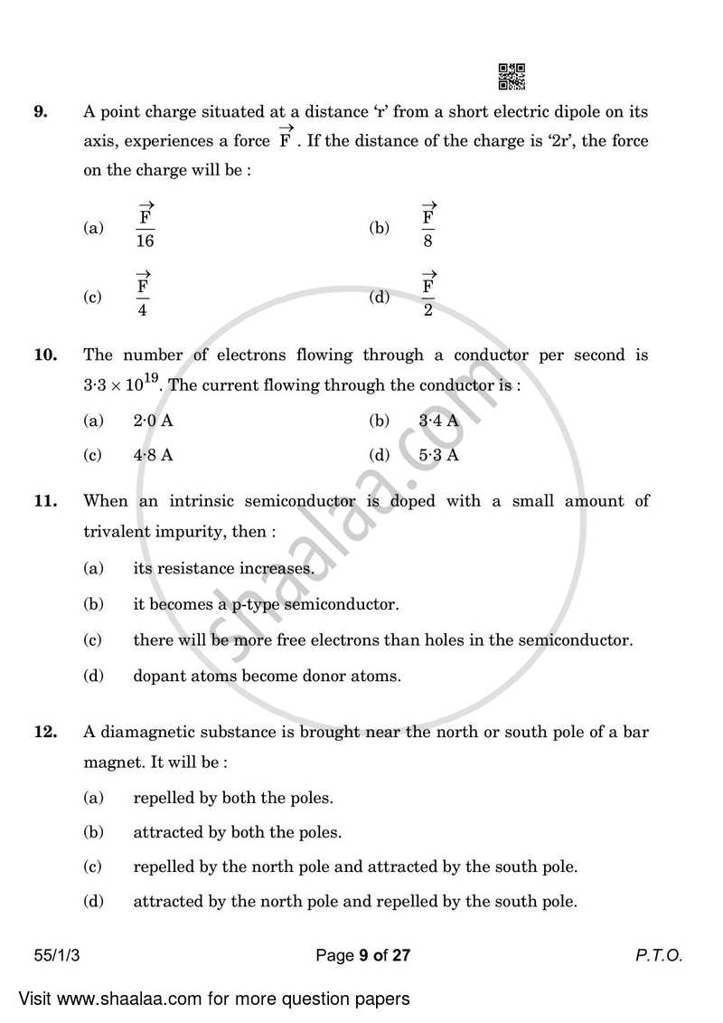 Physics 2022-2023 - CBSE 12th - Class 12 - CBSE (Central Board of Secondary Education) question paper with PDF download