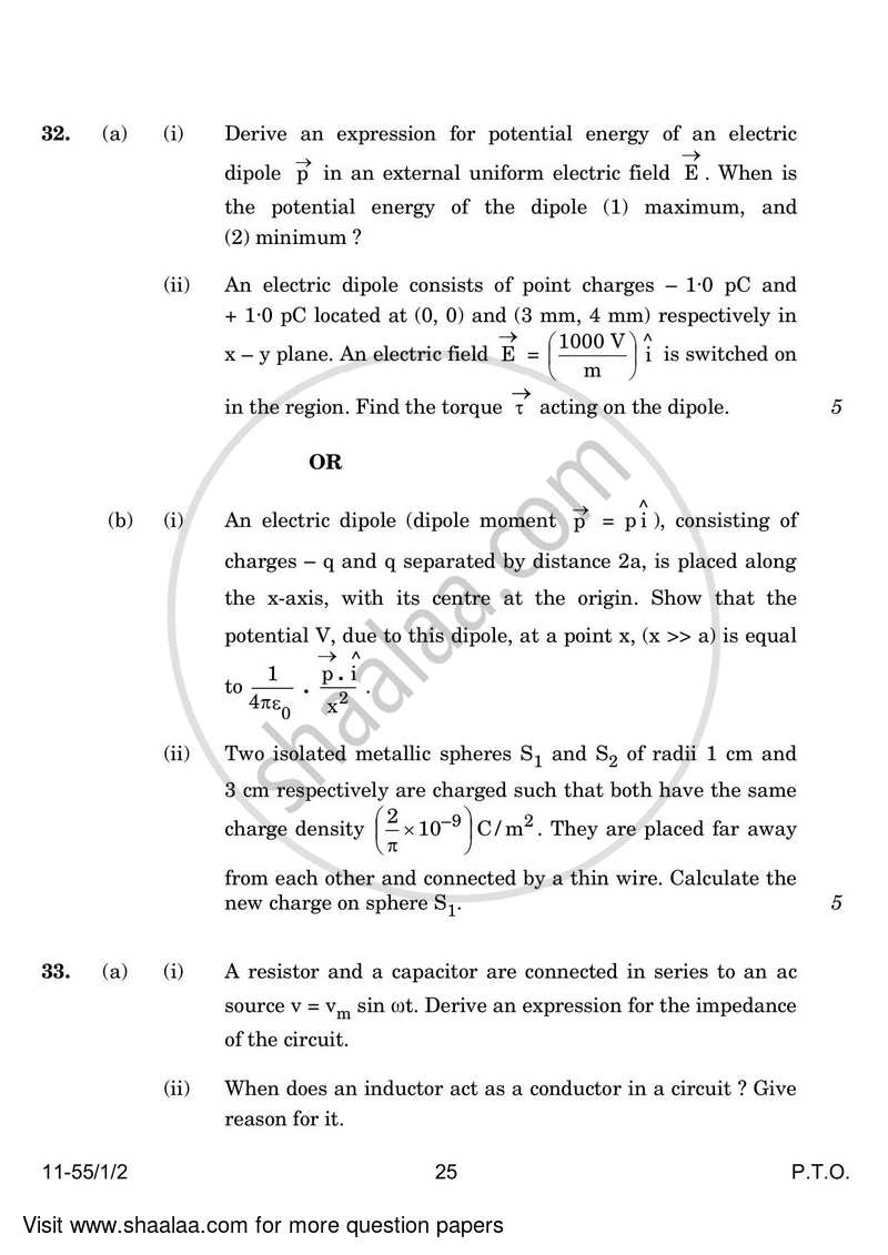 Physics 2023-2024 - CBSE 12th - Class 12 - CBSE (Central Board of Secondary Education) question paper with PDF download