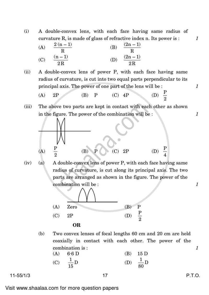 Physics 2023-2024 - CBSE 12th - Class 12 - CBSE (Central Board of Secondary Education) question paper with PDF download