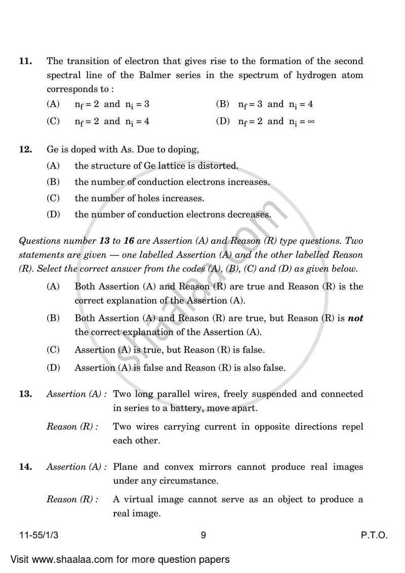 Physics 2023-2024 - CBSE 12th - Class 12 - CBSE (Central Board of Secondary Education) question paper with PDF download